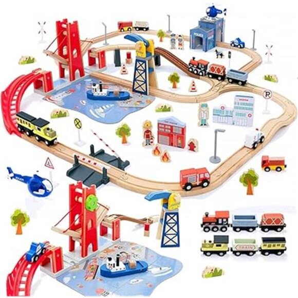 Giant bean 117 Pcs Busy Port City Train Set for Kids- Expandable & Changeable - Picture 7 of 7